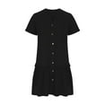 thumbnail image 4 of Robes pour Femmes 2024 Été Surdimensionné Vacances Couleur Unie Manches Courtes Fête Plage Robe 50 % de Réduction!, 4 of 8