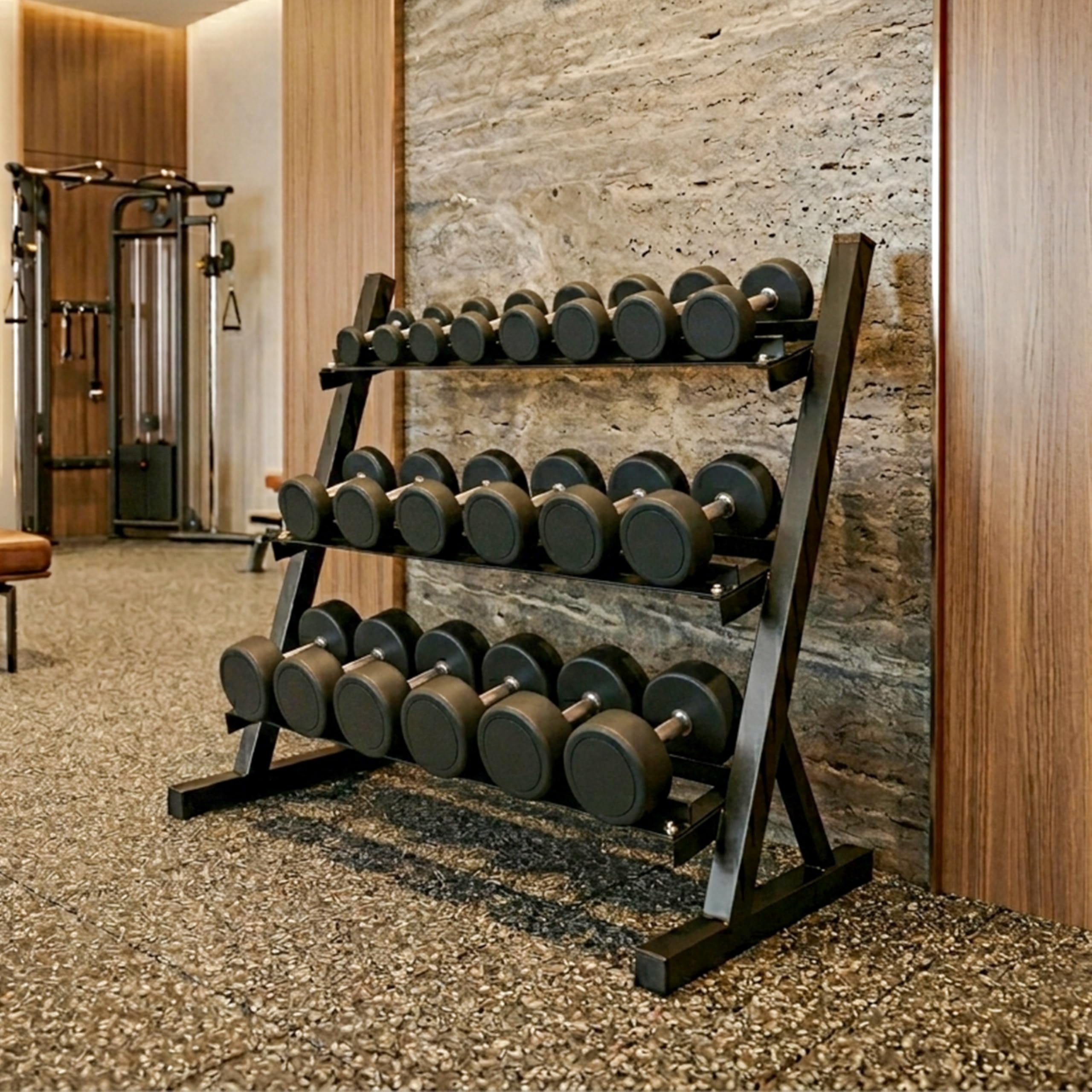 FEBTECH 3-Tier dumbbell rack, 1000 LBS adjustable dumbbell rack, Adjustable weight rack for home gym with weight storage, Heavy-Duty weight storage racks, Compact dumbell rack