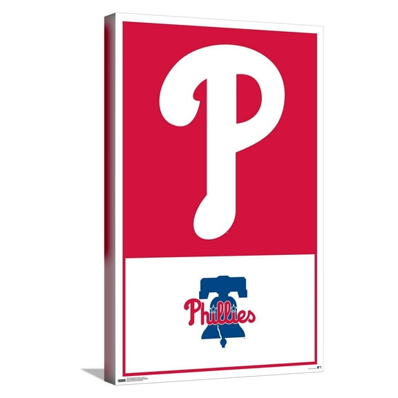 MLB Philadelphia Phillies - Logo 22 Canvas Wall Poster, 14.725" x 22.375"