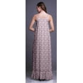 thumbnail image 4 of Bimba Robe de Nuit Imprimée Texture Feuilles de Pêche et Cendres pour Femmes Longue à Bretelles Spaghetti Robe Maxi Vêtement de Nuit Grande, 4 of 5