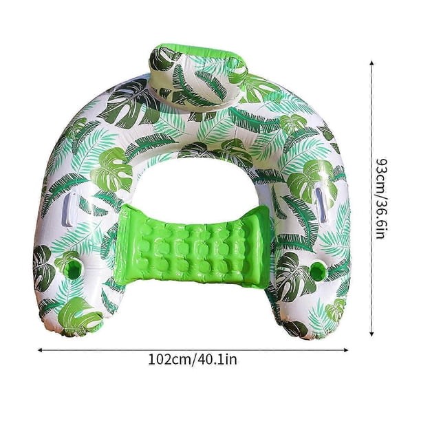 Inflatable Pool Floats Adult, Pool Chairs with Cup Holders, Blow up Floating Pool Floats Chair, Pool Floaties for Adults Swimming Pool Party Summer Wa