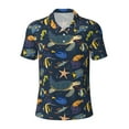 thumbnail image 2 of Daiia Undersea Animals Pattern Men’s Polo Shirts,Solid Deck Shirt,Classic Fit, Breathable Cotton Polo for Casual and Sport Wear-Large, 2 of 7