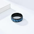 thumbnail image 2 of PAMTIER Men's 8mm Stainless Steel Personality Hip Hop Cool Heavy Brick Double Blue Gear Rotatable Fidget Ring Anxiety Wedding Band Black Size 9, 2 of 6