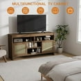thumbnail image 4 of Huisuilinss Rattan TV Stand for up to 65 Inch TVs, Bohemia Entertainment Center with Storage, TV Media Console with Drawers, Adjustable Shelves for Living Room, 4 of 8
