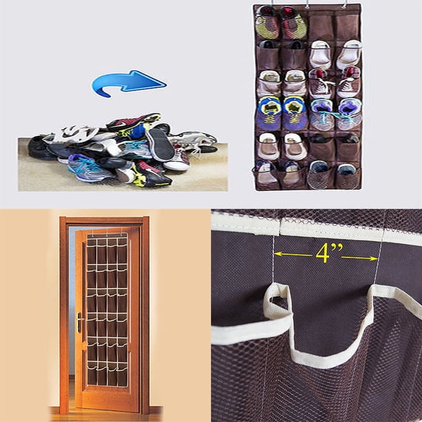 TRKIYQC Organizador para colgar zapatos con 24 bolsillos, soporte para bolsa de almacenamiento de espacio para armario de pared TRKIYQC casual