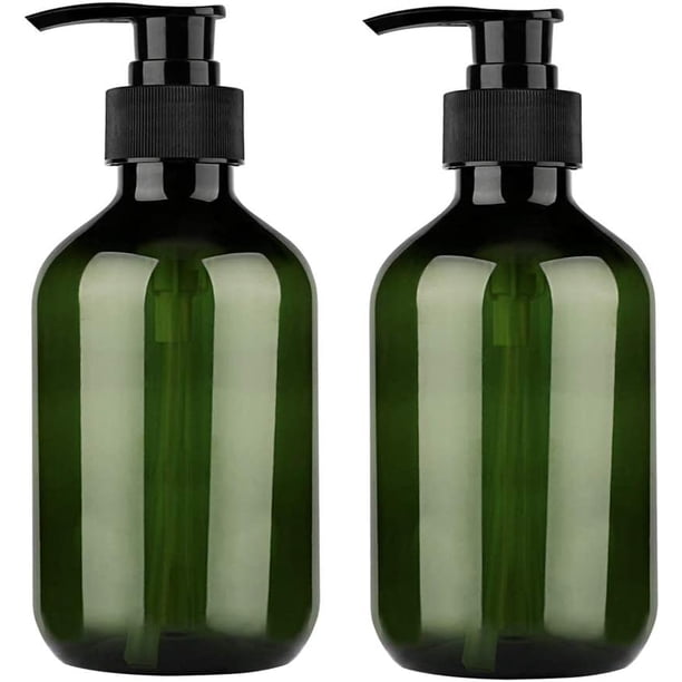 Botellas de Plástico con Dispensador de Bomba, 16.9 Oz/500 Ml, Botellas de Bomba, Contenedores Recargables para champú, Loción, Acondicionador, Jabón Líquido, Botella Dispensadora (2pc