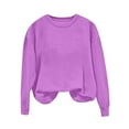 thumbnail image 7 of Coorders Women's Fleece Crewneck Pullover Sweaters Top, Long Sleeve Oversized Casual Pullover Tops ,Women's Plus Pink,Size S, 7 of 7