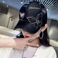 thumbnail image 3 of Travelwant Women Girls Butterfly Rhinestones Baseball Caps Hats Fashion Bling Rhinestone Studded Sun hat Adjustable Hip Hop Hat, 3 of 7