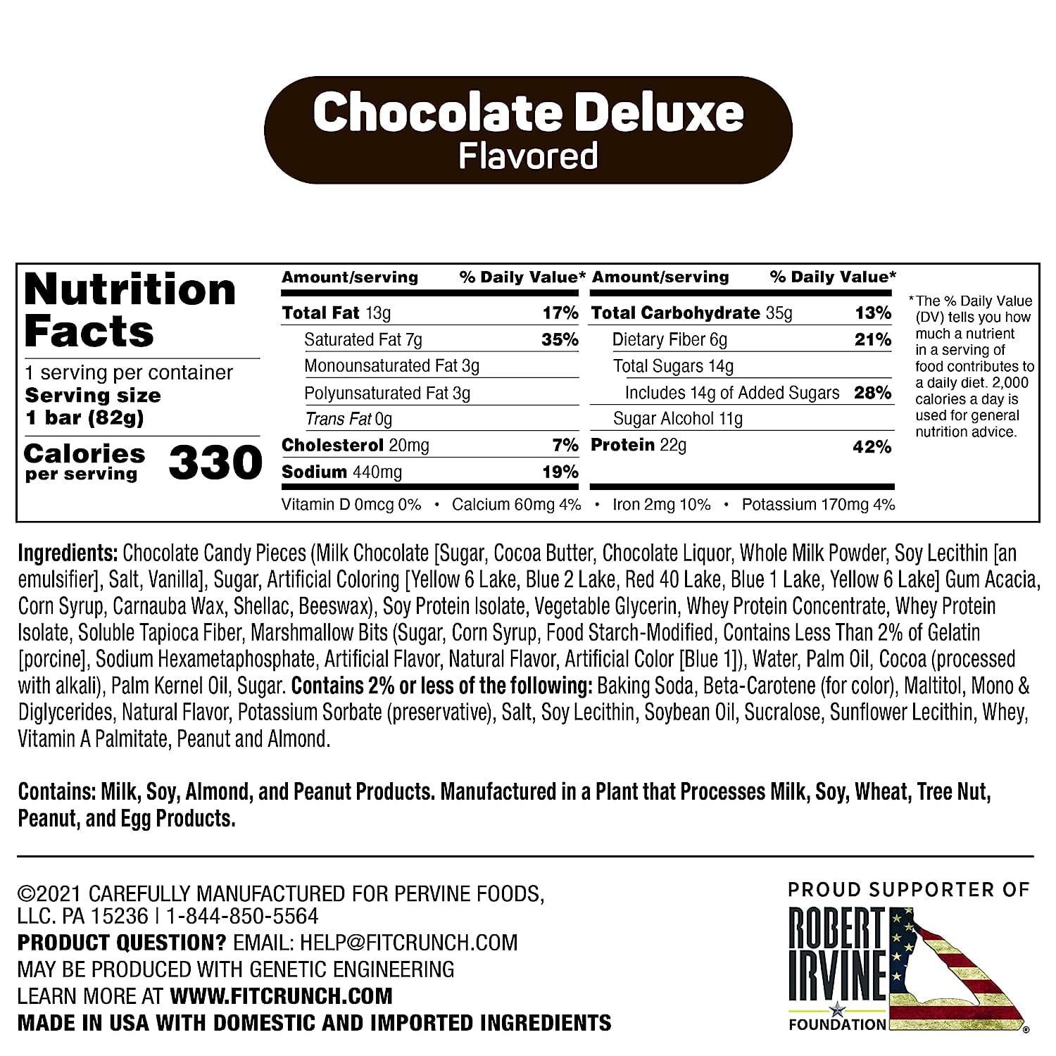 Fit Crunch Loaded Cookie Protein Bar, High Protein, Gluten Free, Protein Snack (Chocolate Deluxe, 12 Count)