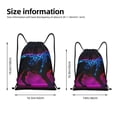 thumbnail image 2 of Saiise Futuristic Purple Panther A、 Pattern Sports Drawstring Backpack - String Swim Gym Bag with Wet Proof Pocket for Women&Men-Small, 2 of 6