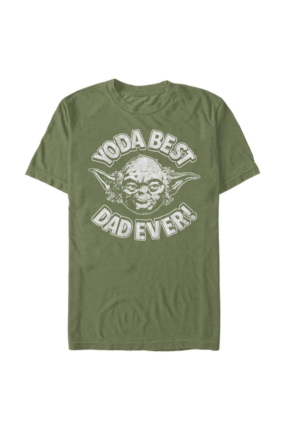 Men's Star Wars Father's Day Yoda Best Dad Ever Graphic Tee Military Green Small
