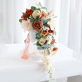 thumbnail image 2 of Wedding Bride Bridal Bouquet Bride Hand Stick Flower for Anniversary Wedding, 2 of 9