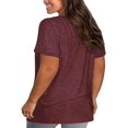 thumbnail image 2 of Plus-Size Women's Short-Sleeved Sexy V-Neck Casual Loose Solid Color top, 2 of 6