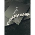 thumbnail image 2 of LORETTA - BOLD MARQUISE CRYSTAL LEAF HAIR COMB IN SILVER, 2 of 4