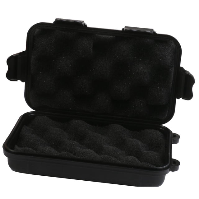 DYNWAVECA Shockproof Waterproof Hard Padded Survival Storage Container - Black, S S