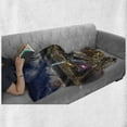 thumbnail image 6 of Cityscape Soft Flannel Fleece Blanket, Night View Hong Kong Victoria Harbor Business Financial District Cityscape Print, Cozy Plush for Indoor and Outdoor Use, 50" x 60", Navy White, by Ambesonne, 6 of 6