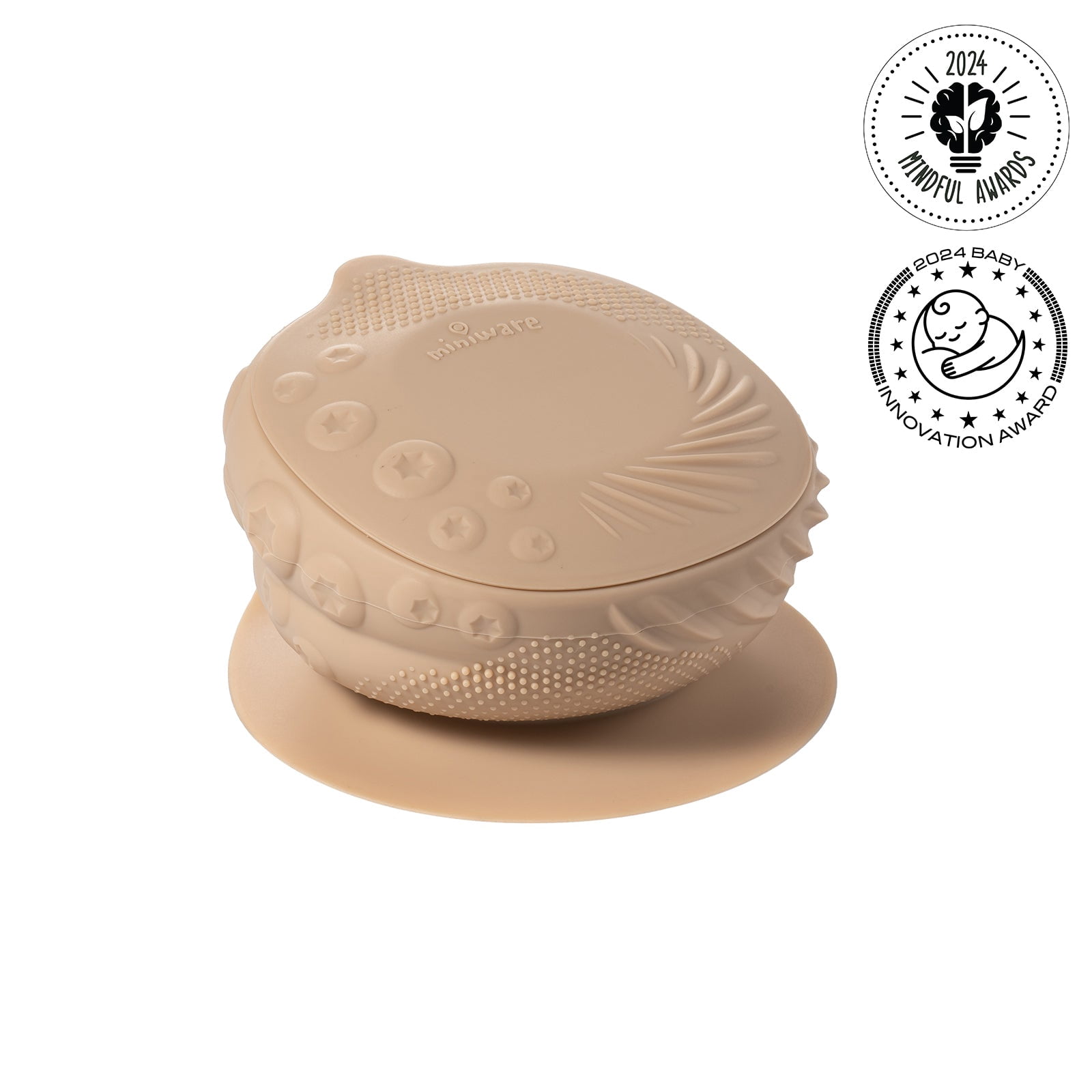 Miniware Sensory Baby Bowl, Almond Butter, Food Grade Silicone for Sensory Development, 1-Count