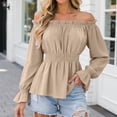 thumbnail image 4 of GEWSEY Womens Tops Off The Shoulder Blouses for Women Dressy Casual Cute Puff Sleeve T Shirts Fashion 2026 (Yellow, XL), 4 of 6
