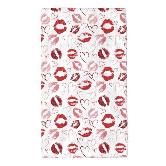 Fotbe Red Lips Toalla Premium con Patrón, Toalla de Microfibra de Secado Rápido, Ligera y Altamente Absorbente (27.5x16in), Ideal para Uso Diario