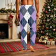 thumbnail image 7 of Christmas Pajama Pants for Men Plaid Jogger Drawstring Xmas Loungewear Elastic High Waist Casual Loose Sleep Pants, L, 7 of 7