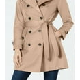 thumbnail image 3 of London Fog Women's Belted Double Breasted Trench Coat Brown Size Small, 3 of 3