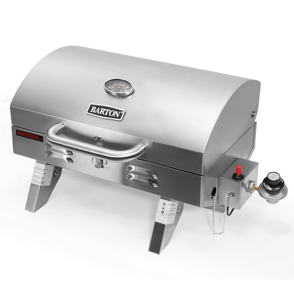 12,000BTU Burner Portable BBQ Tabletop Gas Grill Stainless Steel