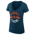 thumbnail image 2 of Women's G-III 4Her by Carl Banks Navy Detroit Tigers Super-Slim Fit Lightweight City Graphic V-Neck T-Shirt, 2 of 5