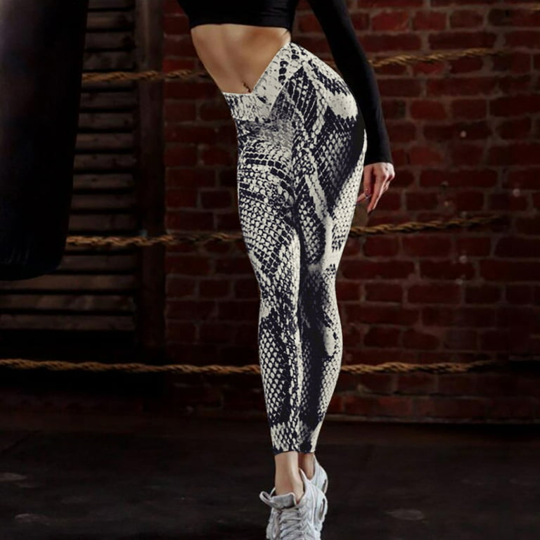 Women's Fashion Snake Print High Waist Tight-Fitting Sweat Pants Yoga Pants  Leggings for Women plus Size Workout Clothing Leggings for Women 