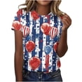 thumbnail image 1 of Tops de Ajuste Suelto para las Mujeres Sudadera Casual Impresa Manga Corta Cuello Redondo Superior, Poliéster, 1 of 5