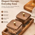 thumbnail image 6 of Snack Serving Tray with 2 Glass Bowls and Walnut Wood Lids, Brown Organizer for Coffee Table, 6 of 7