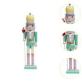 thumbnail image 6 of S SERENABLE Christmas Nutcracker Ornament Doll Figure 14.96inch Height Collectible Display Handcraft Wood Figurine for Fireplace Birthday Green, 6 of 8