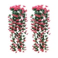 thumbnail image 2 of 2-Pack Artificial Lily Rattan Flower Wall Hanging Basket - Silk & Plastic Indoor/Outdoor Wedding Decor in Hot Pink, White, Red, Purple, 2 of 6