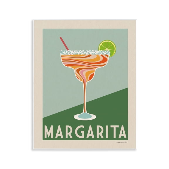 Stupell Industries Modern Retro Swirled Margarita Wall Plaque Art, 11 x 14, by Danhui Nai