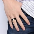 thumbnail image 6 of Black Gold Plated Tungsten Carbide Mens Ring Men Wedding Band Steel Ring for Man, 6 of 7