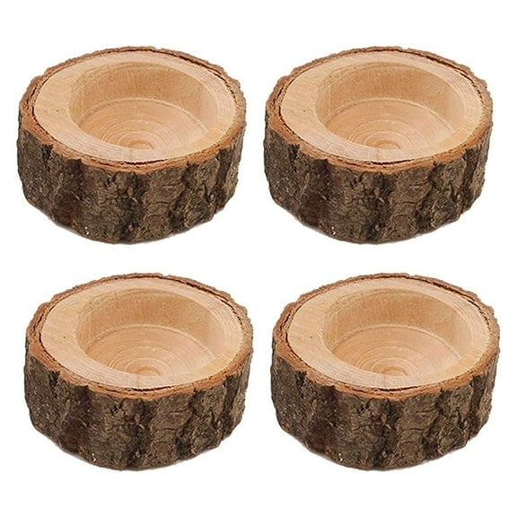 4Pcs Wooden Stake Candle Holder -6 * 2.5Cm