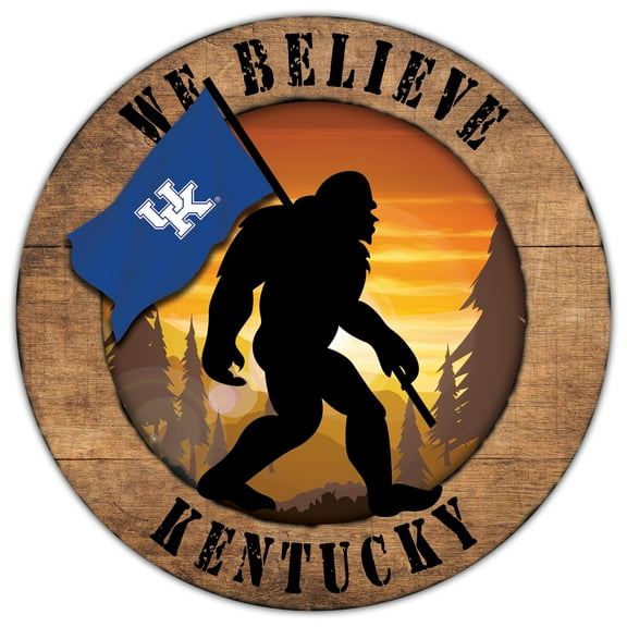 Kentucky Wildcats 12'' We Believe Bigfoot Circle Sign