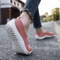 thumbnail image 3 of DLWKIPV Breathable Knit Slip-On Shoes for Women - Lightweight Comfort Flats for Daily WalkinAg & Work(RED,7), 3 of 6