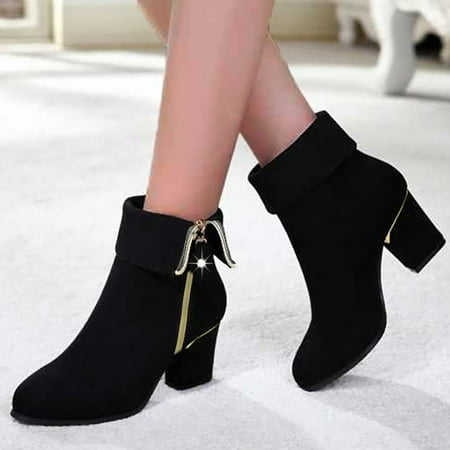 

Boots Leather Short Heels Shoes Women s Color Fashion Thermal Women s Boots