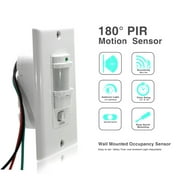 Motion Sensor Light Switch,Indoor In-Wall Occupancy Sensor with Wall Plate,White,1 Pack,110V-Automatic Body Sensor IR Infrared Sensors Switch