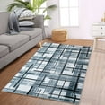 thumbnail image 1 of Modern Area Rug, Geometric Pattern Print Velvet Plush Carpet Distressed Accent Rug, 1 of 9