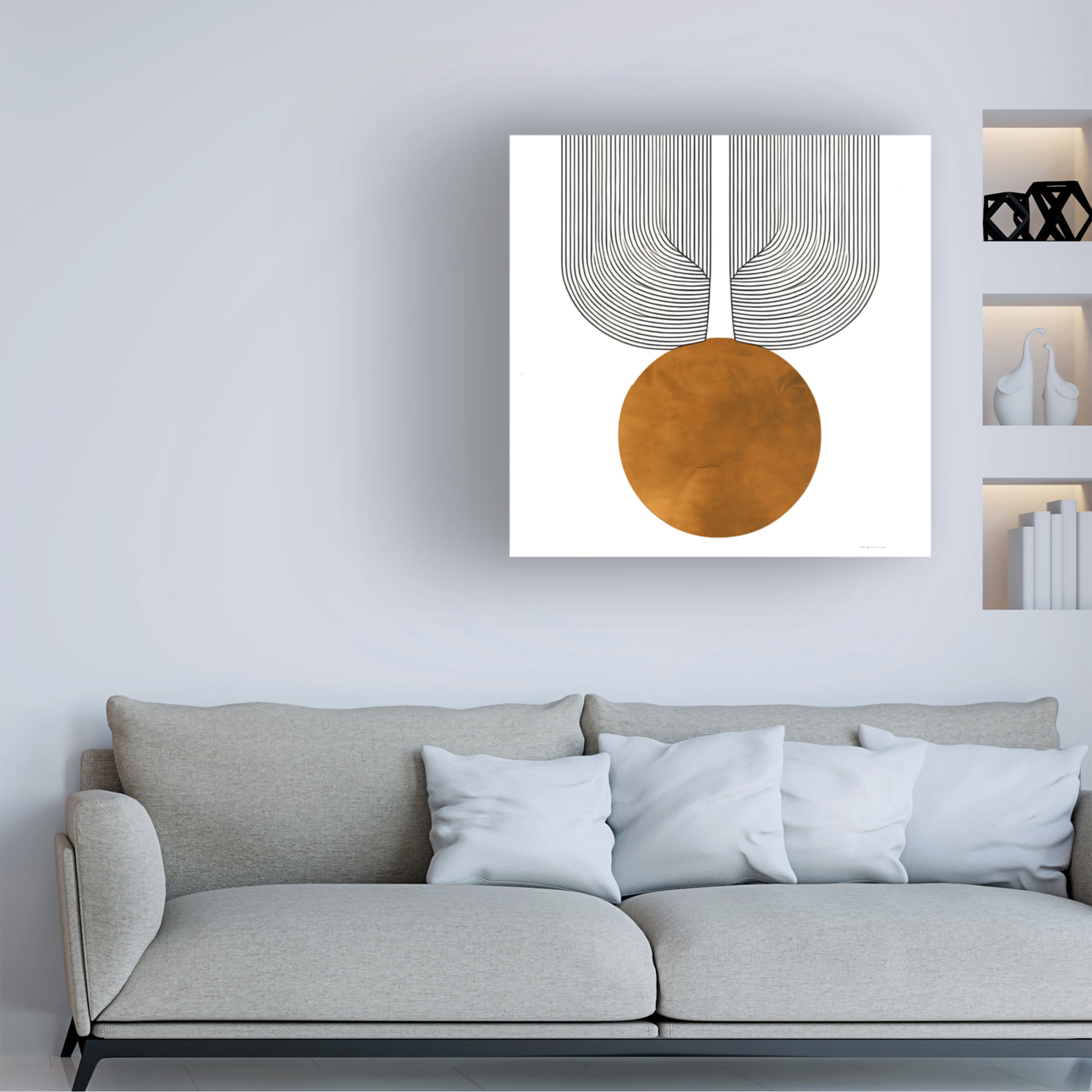 Canvas Wall Art - Ray Heere 'Mid Century Abstract Painting 15' Wall Art for Living Room, Bedroom, or Office Décor by Trademark Fine Art - 18 x 18 Inches