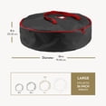 thumbnail image 6 of Premium Christmas Wreath Storage Bag 36” - Dual-Zippered Storage Container & Durable Handles, Protect Artificial Wreaths - Holiday Xmas Bag Made of Tear-Proof 600D Oxford - 5-Year Warranty, 6 of 6