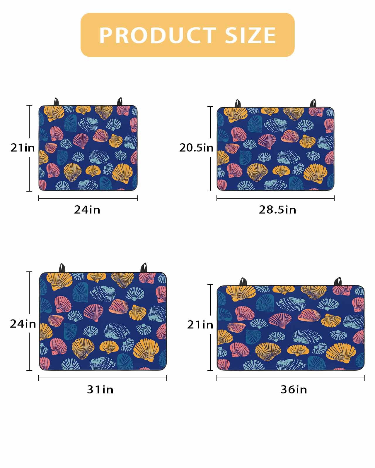 nqOlkjepod Large Induction Cooktop Protector Mat 36"x21", Colorful Shell Stove Top Covers for Electric Stove, Navy Blue Summer Beach Coastal Decorative Stove Burner Cover Mats, Glass Top Stove Cover