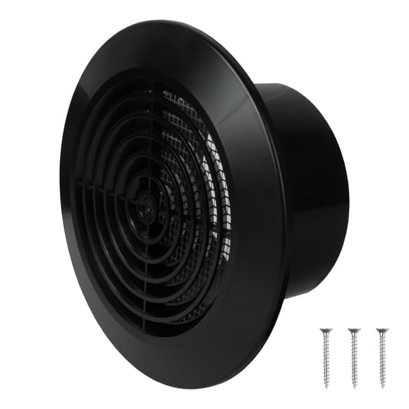 Cubierta de ventilación de techo Repa Market de plástico negro con malla de 10 cm
