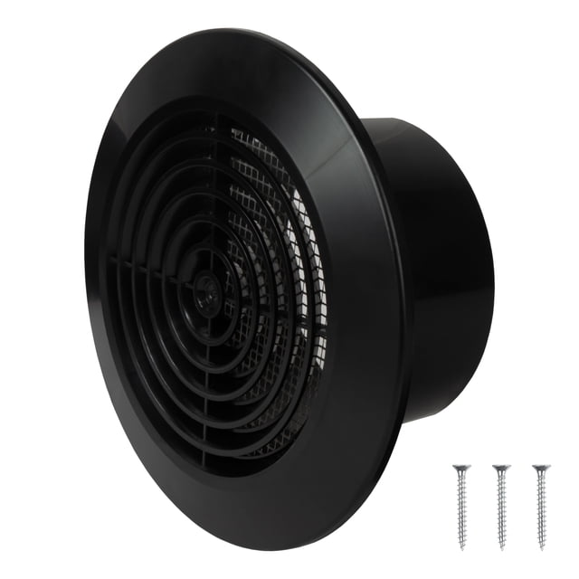 Cubierta de ventilación de techo Repa Market de plástico negro con malla de 10 cm