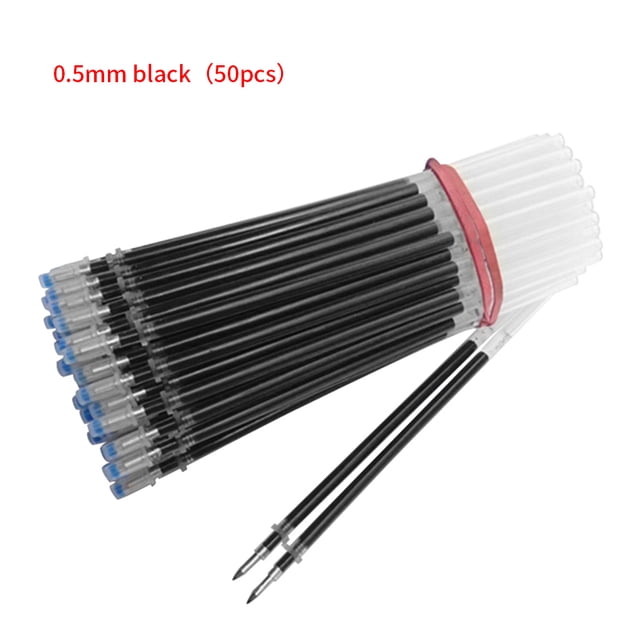 Pen Refills Replacement Writing Refills Quick-dry Stationery Pen Supplies, Black, 0.5mm, 50pcs