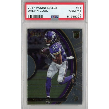 Graded 2017 Panini Select Dalvin Cook #51 Rookie RC Football Card PSA 10 Gem Mint