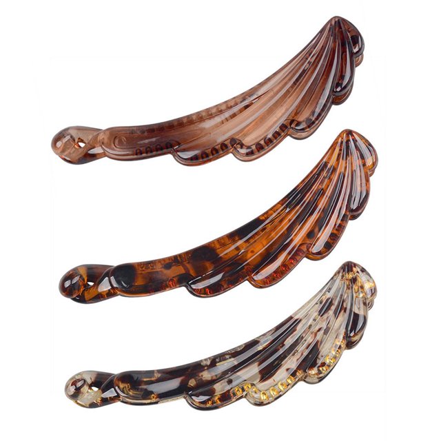 Pinces à Cheveux Banane en Plastique 3 Pcs Simples Peigne à Cheveux Pinces à Griffes pour Femmes