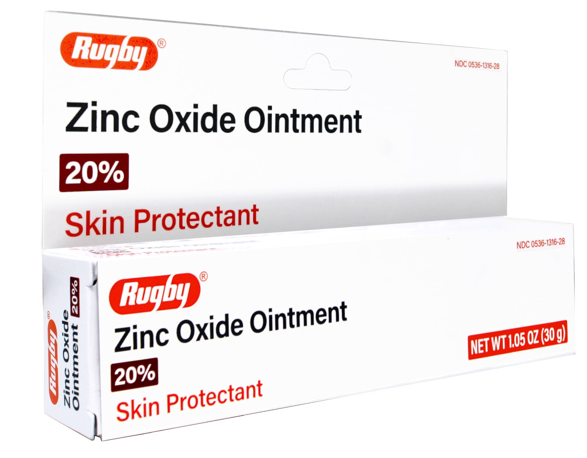 Rugby Zinc Oxide Ointment 20% Skin Protectant - 1.05 Oz - 6 Pack