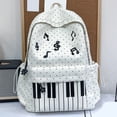thumbnail image 4 of Music Themed School Backpack, School Backpack Set with Shoulder Bag, Water Resistant Daypack for College Outdoor, White, 4 of 10